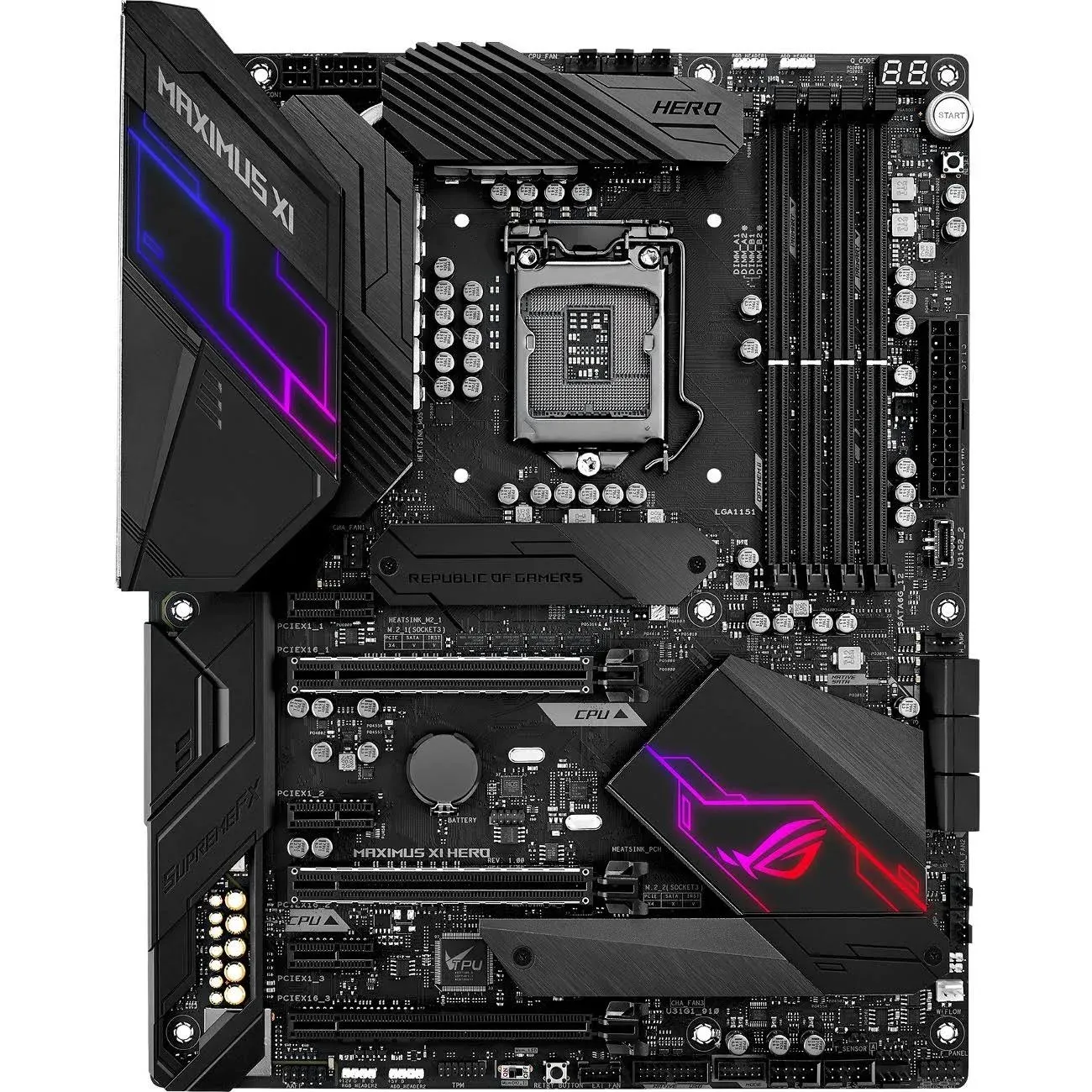 Asus ROG Maximus Xi Hero Desktop Motherboard - Intel Z390 Chipset - So