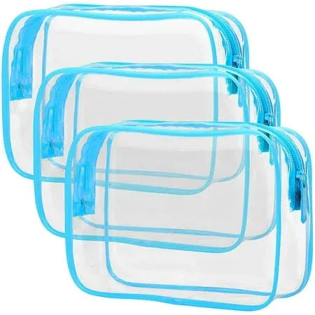 TSA Approved Toiletry Bag, Clear Makeup Bag Waterproof Quart Size Bag, Travel