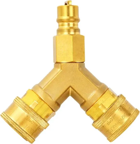 3/8” Y Splitter Natural Gas Quick Connect/Discon<wbr/>nect Adapter Suitable for Low...