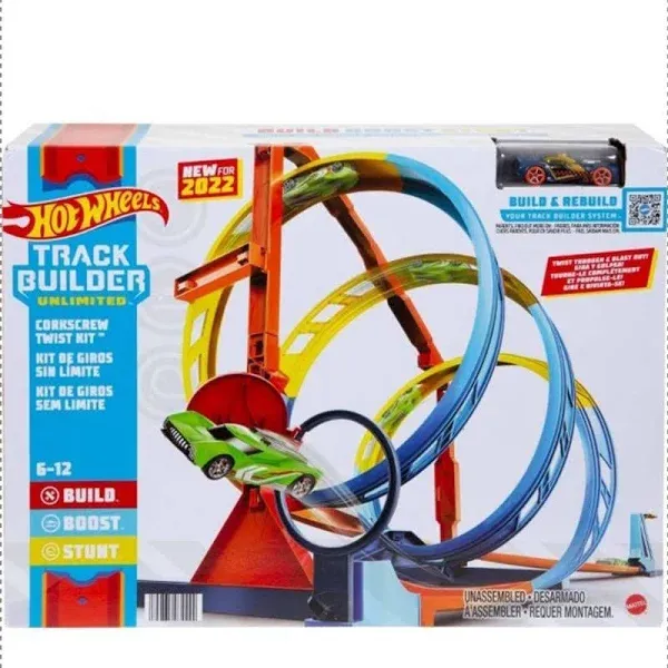 Hot Wheels Corkscrew Twist Track Set Track Builder Unlimited Kit Complete