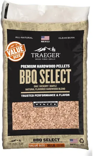 Traeger BBQ Select Hardwood Pellet 30 lbs.