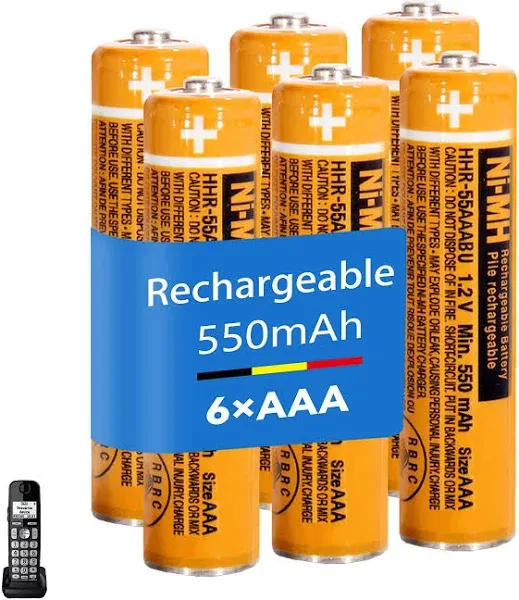 Hhr-55aaabu Ni-mh Rechargeable Battery for Panasonic 1.2v 550mAh AAA Battery for Cordless Phones