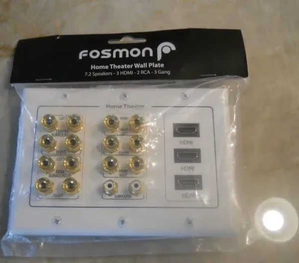 Fosmon 3 Gang 7.2 Surround Sound Distribution Wall Plate