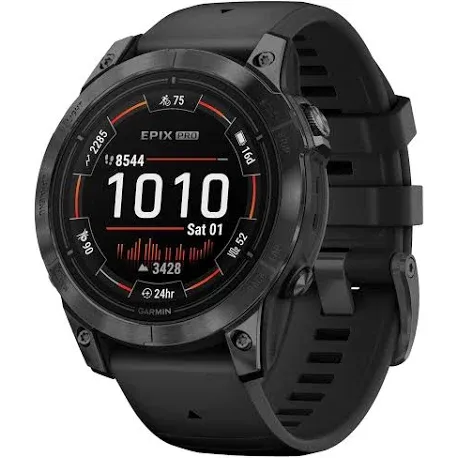 Garmin epix Gen 2 Pro Sapphire Edition, 47mm, Carbon Gray DLC Titanium | AMOLED Display, High Performance Smartwatch, Advanced Training Technology, Built-in Flashlight with Signature Gift Bundle