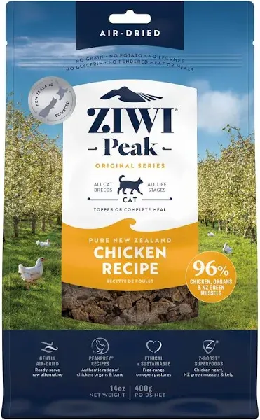 ZIWI Peak Air-Dried Cat Food – Chicken - All Natural, High Protein, Grain Free, Limited Ingredient w/ Superfoods (14oz)