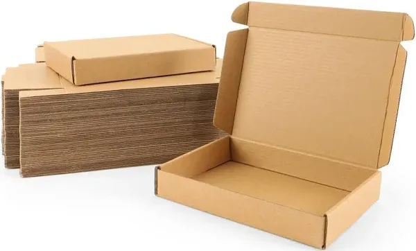 50 Pack 4x4x1 Inches Small Shipping Boxes, Brown Corrugated Cardboard Boxes, ...