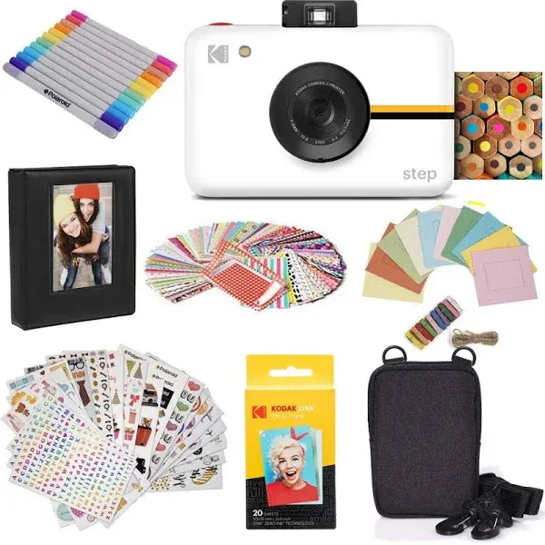 Kodak Step Digital Instant Camera with 10MP Image Sensor Zink Zero Ink Technology White