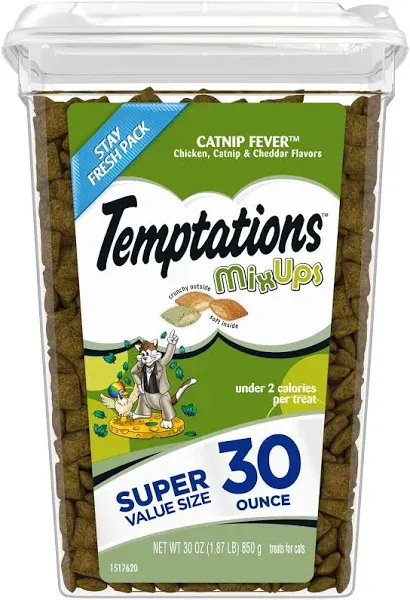 Temptations MixUps Crunchy & Soft Adult Cat Treats Catnip Fever 30-oz