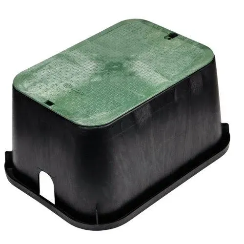 Nds 117BC Jumbo Valve Box with Overlapping Cover, Black/Green, 12" x 20"