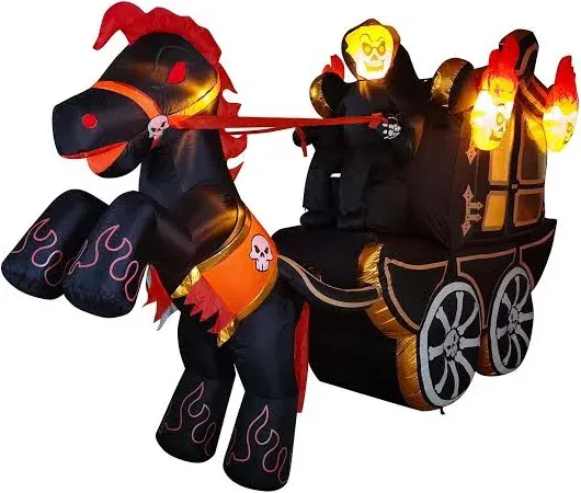 12&#039; Inflatable Halloween Carriage Decoration