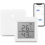 SwitchBot WiFi Hygrometer Thermometer Set, Indoor Wireless Temperature Humidity Sensor Monitor with App Control, Notification Alert, 2 Years Free Dat