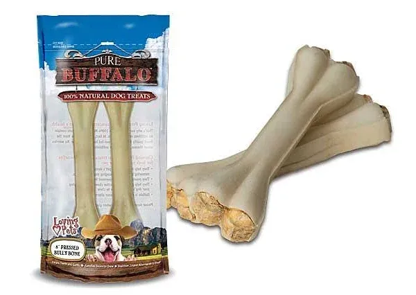 Loving Pets Pure Buffalo Pressed Bully Bones Medium - 2 count