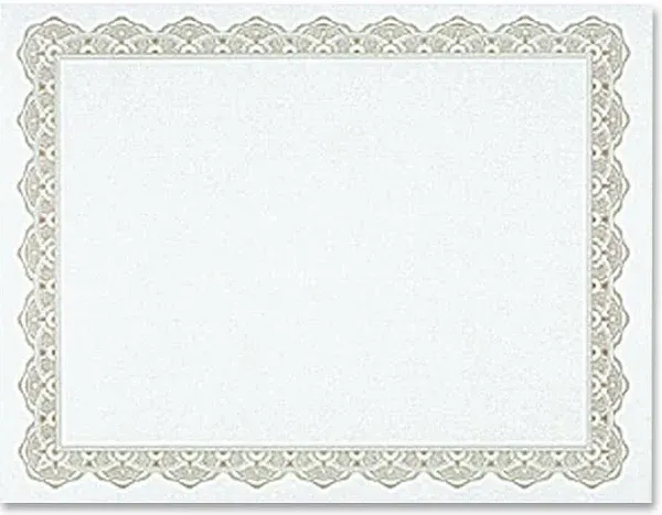 Geographics® Parchment Paper Certificates, 8.5 x 11, Optima Gold with White Border, 25/Pack