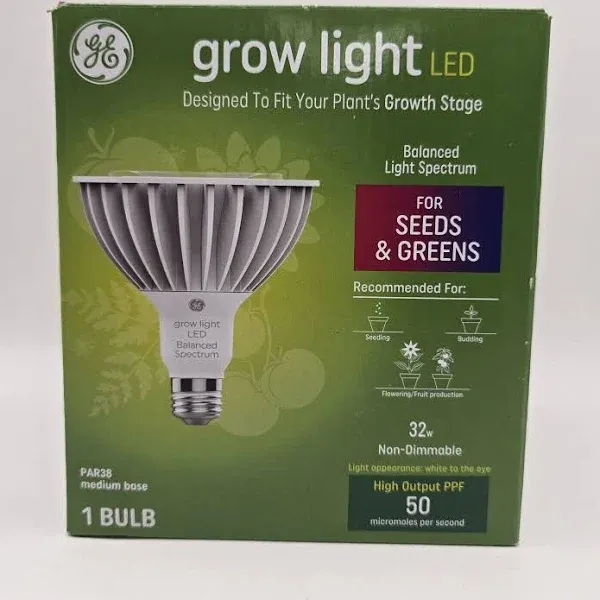 GE Grow Light LED Bulb 32W Balanced Light Spectrum