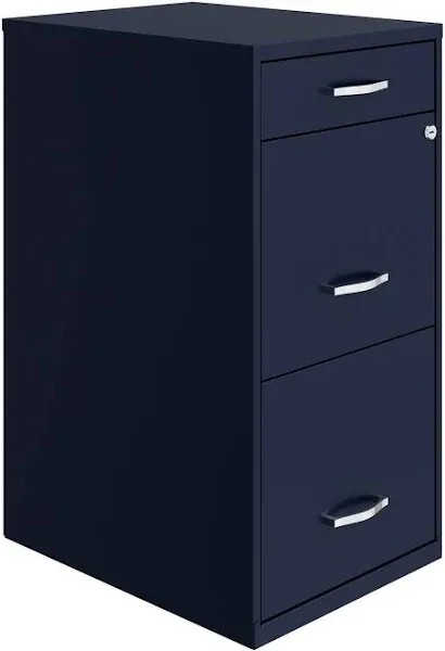 Space Solutions 18in 3 Drawer Mobile Metal File Cabinet