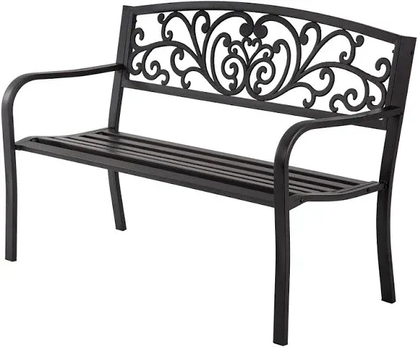 FDW Garden Bench Outdoor Bench Patio Bench for Outdoors Metal Porch Clearance Work Entryway Steel Frame Furniture for Yard