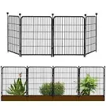 Getlay Garden Fencing 36 inch High, 4 Panels Total 8.9 ft(L) Dog Fence Outdoor for Yard, 4 One-Sided Plate, No Door, Anti Dig Fence Barrier, Dog Pen