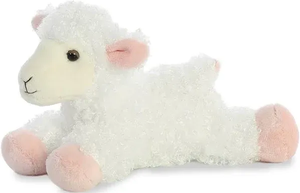 Aurora® Adorable Mini Flopsie™ Lana™ Stuffed Animal - Playful Ease - Timeless Companions - White 8 Inches