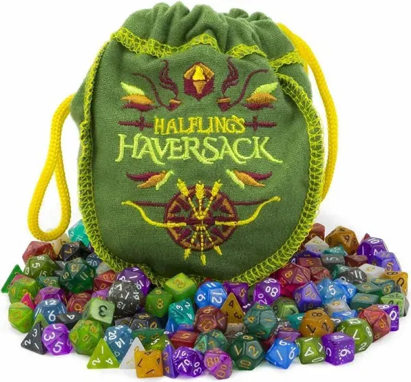 Brybelly Halfling's Haversack 140 Mini Polyhedral Dice