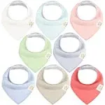 KeaBabies Organic Bandana Bibs 8-Pack - Spring