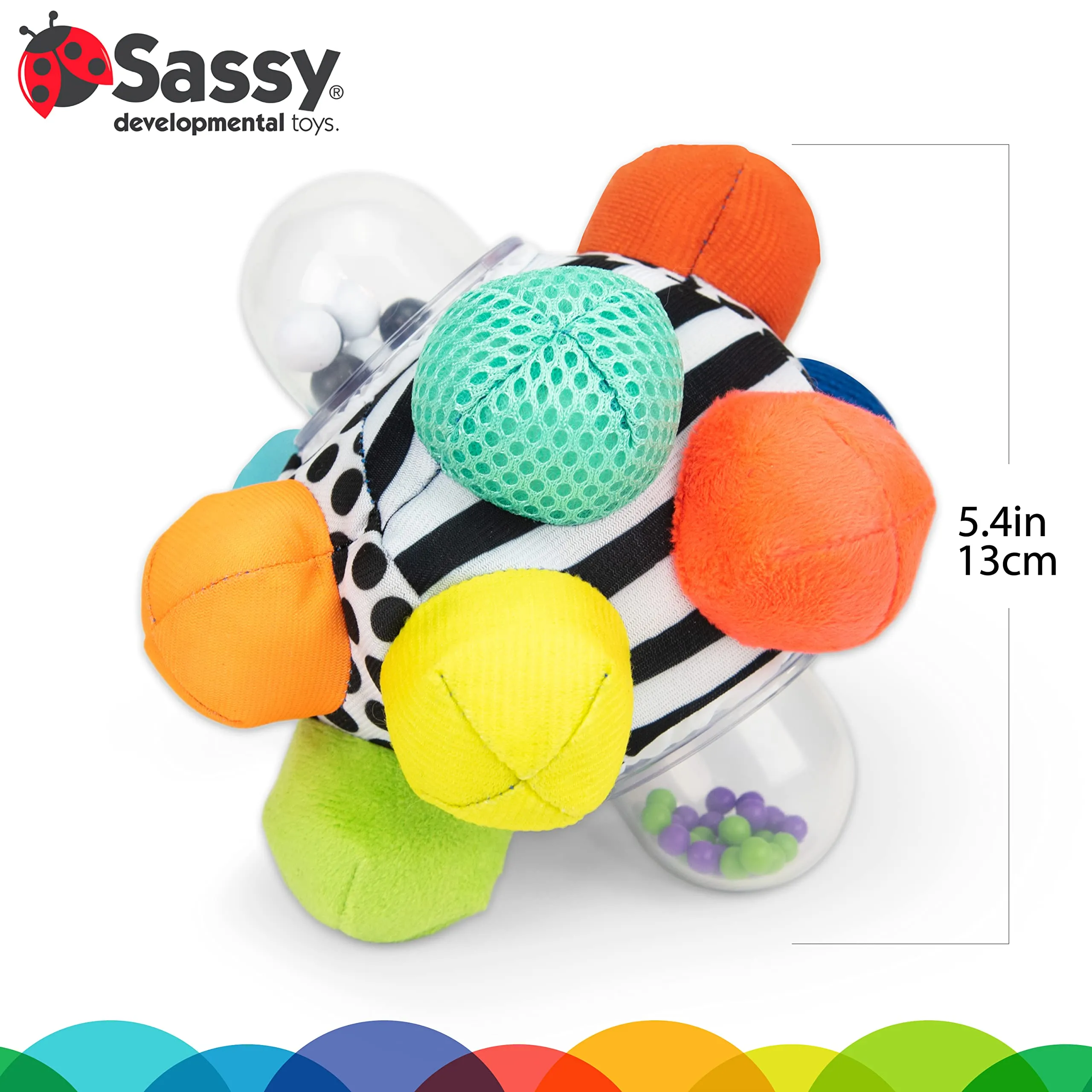 Sassy Developmental Bumpy Ball, Easy to Grasp Bumps Help Develop Motor Skills, A