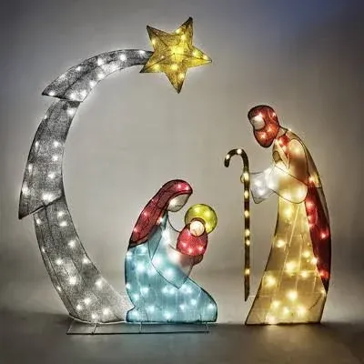 Joiedomi 5ft 140 LED Christmas Nativity Scene