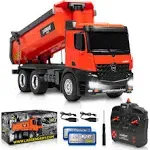 1:14 Scale Large Remote Control Dump Truck for Boys and Adults – Black - Red