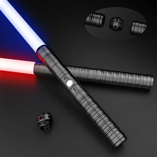 Lightsabers 2 Pack Metal Hilt Light Sabers for Adults Kids Rechargeable 2 in 1 D