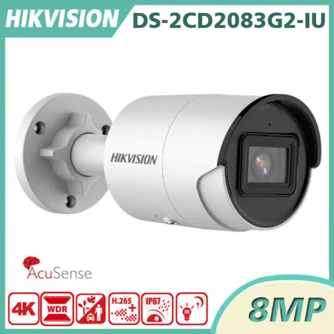 Hikvision Bullet Camera DS-2CD2083G2-I 2.8mm Original 8MP AcuSense Fixed Network Security Camera,Human/Vehicle Detection, Replace DS-2CD2083G0-I English Version