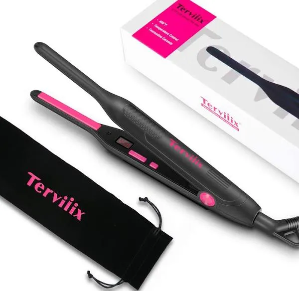 Terviiix Pencil Flat Iron Small Flat Irons for Short Hair Beard and Pixie Cut...