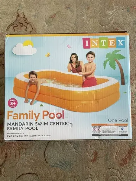 Intex Mandarin Swim Center Inflatable Pool 57181EP 7.5ft x 4.8ft x 18in - Orange