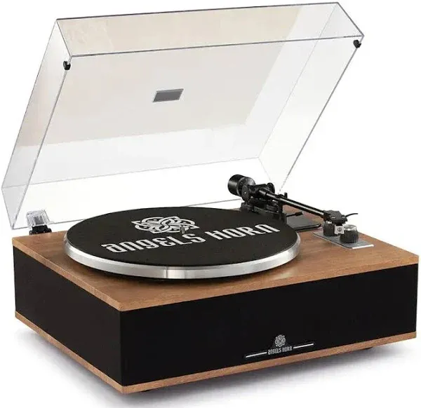 ANGELS HORN H019 HI-FI BLUETOOTH TURNTABLE WITH BUILT-IN SPEAKERS VINTAGE RECORD