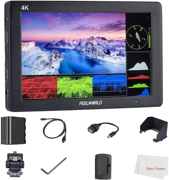 Feelworld T7 PLUS 7&#034; 3D LUT 4K HDMI 1920x1200 RGB Waveform Camera Video Monitor