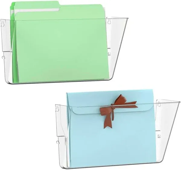 Gawerk 2 Pack Clear Single Pocket Wall File Holder