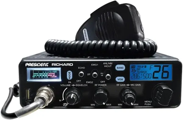 President Richard 10 Meter Radio & Tram Glass Mount CB