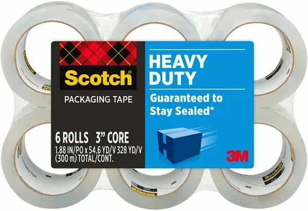 3M Scotch™ 1.88" x 54.6 Yards Clear Heavy-Duty Shipping and Packaging Tape 3850