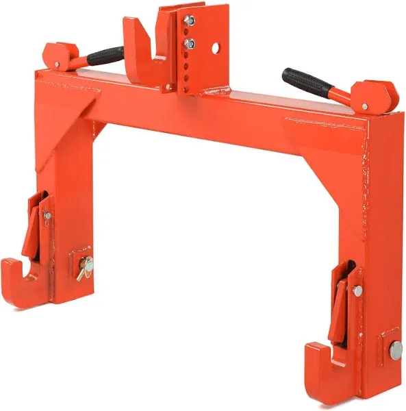 3-Point Quick Hitch Tractor Adapter for Category 1 &amp;2 Attachment Tractors Orange