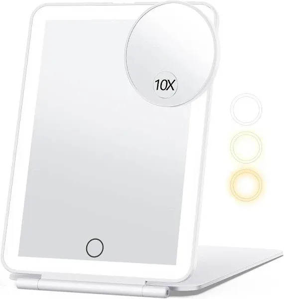 Rechargeable LED Makeup Mirror with USB Touch Screen for Home Desk Vanity