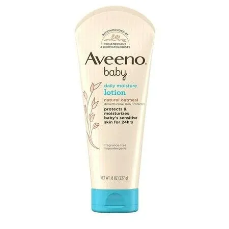 Aveeno Baby Daily Moisture Body Lotion for Sensitive Skin, Hypoallergenic Moisturizing Baby Lotion with Nourishing Oatmeal to Deeply Moisturize Baby's