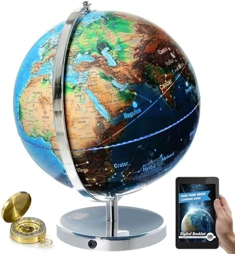 GetLifeBasics Illuminated World Globe with Stand