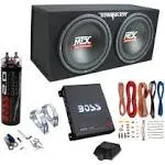 MTX TNE212D 12" 1200W Dual Loaded Subwoofer Box + 1100W Amplifier + Capacitor