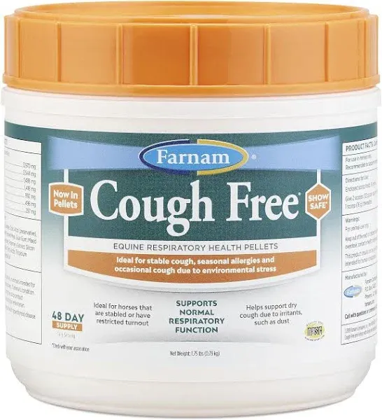 Cough Free Horse Cough Supplement Pellets, Provides Respiratory Support for Hors