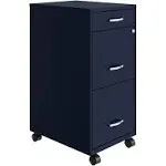 Space Solutions 18in 3 Drawer Mobile Metal File Cabinet