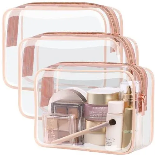 Clear Makeup Bag - TSA Approved Toiletry Bag for Travel Size Toiletries, Trav...