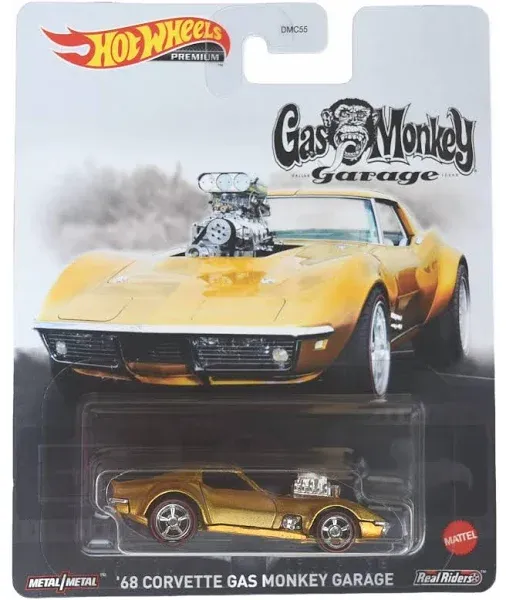 1/64 HOT WHEELS RETRO ENTERTAINMENT GAS MONKEY GARAGE &#039;68 CORVETTE!  