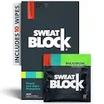 SweatBlock Clinical Strength Antiperspirant Wipes Hyperhidrosis &amp; Sweating 10 CT