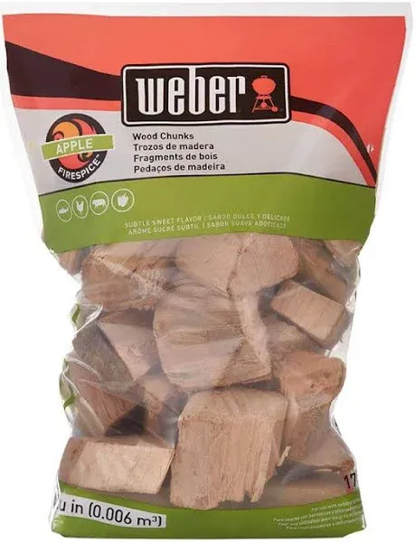 Weber 17139 Apple Wood Chunks, 350 cu. in. (0.006 Cubic Meter)