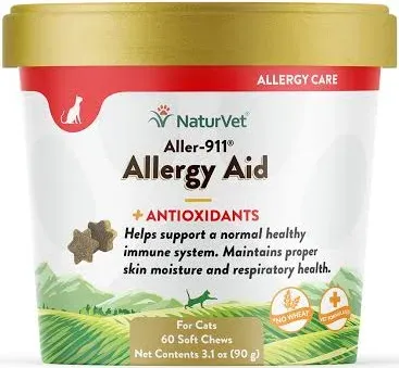 NaturVet Aller-911 Allergy Aid Plus Antioxidants for Dogs 180 Soft Chews