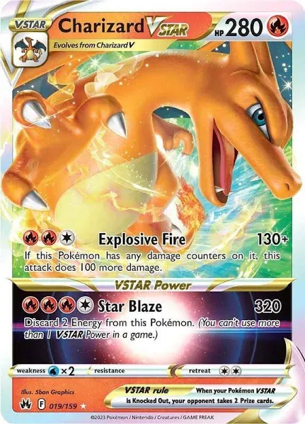 Pokemon Crown Zenith Rare Holo Charizard VSTAR