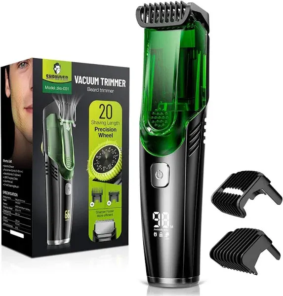 SHPAVVER Men's Rechargeable Vacuum Beard Trimmer